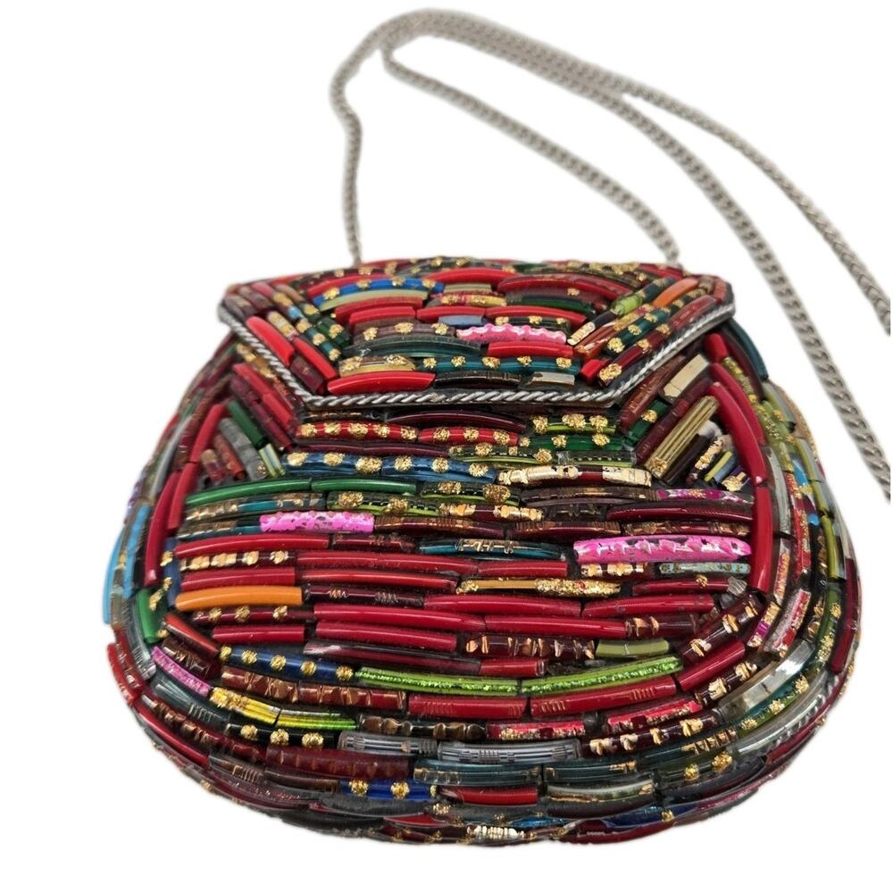 Boho Tara Mesa Glass Wedding Bangle Hard Shell Handbag Evening Purse **Read**